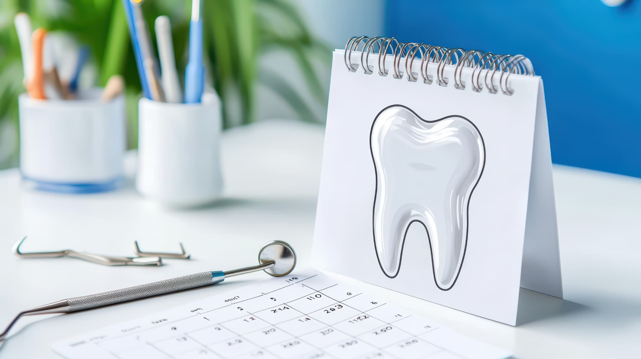 虫歯になるのを防ぐために定期的に歯科検診を受けるイメージ