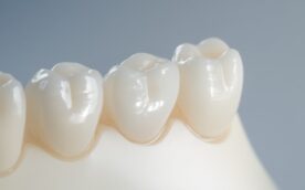 セラミックで作られた奥歯のアップ