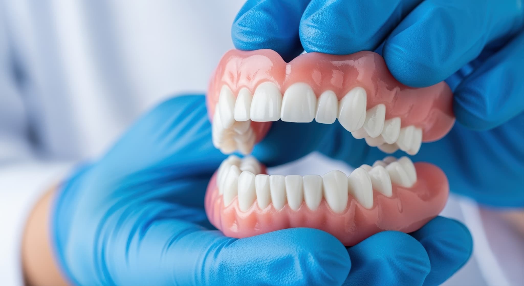 総入れ歯とはどのようなものか説明する歯科医師