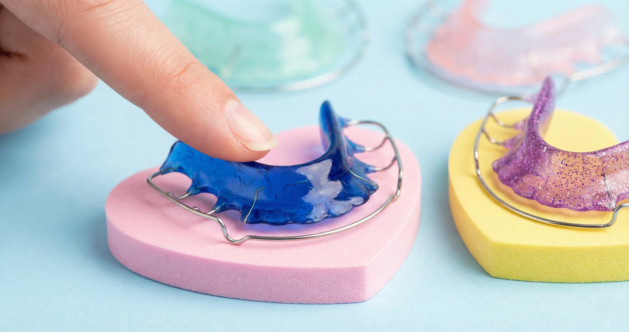 床矯正の装置を指す指