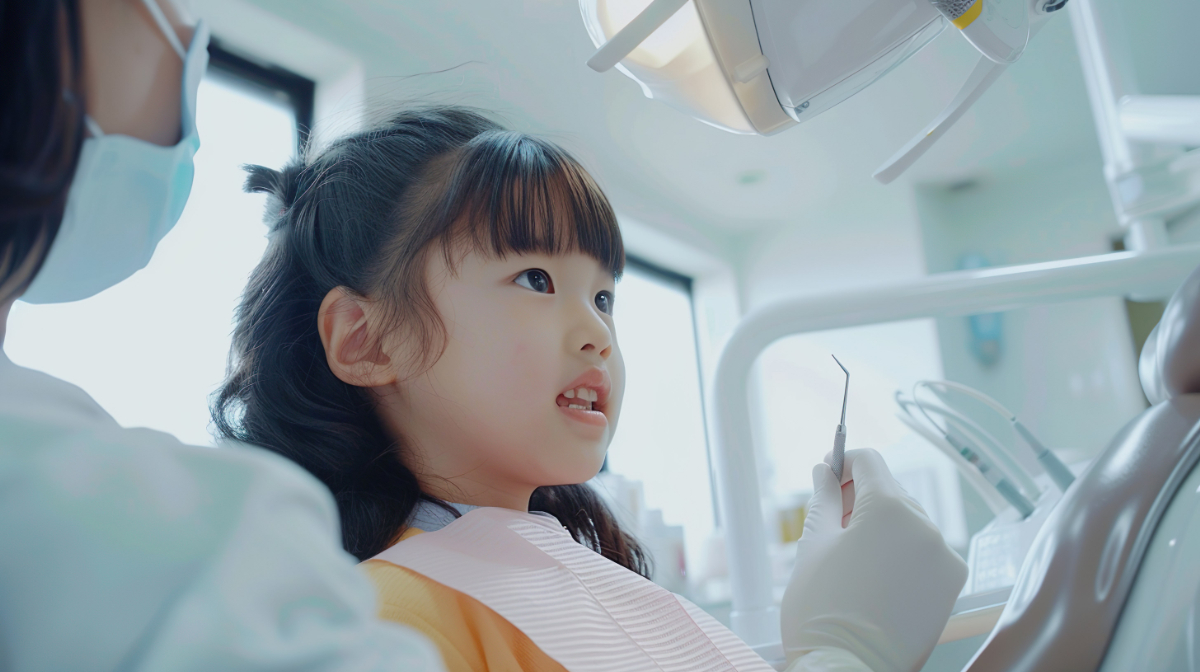 子どもの歯科検診の様子